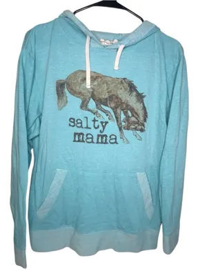 Live And Tell Salty Mama Horse Western Graphic Long Sleeve Hoodie thumbnail 1
