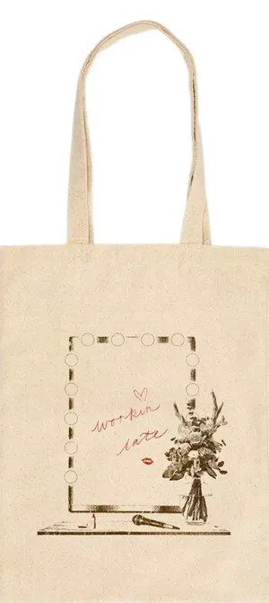 Hot Topic Sabrina Carpenter “Mirror / Workin’ Late” Canvas Tote Bag – Cream thumbnail 1