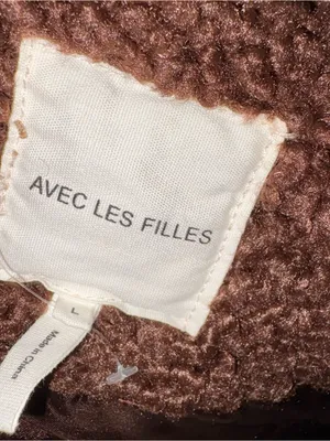 Avec Les Filles Brown Cropped Teddy Faux Fur Jacket L thumbnail 5