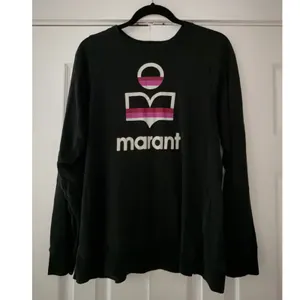 Isabel Marant Etoile Kiefferf Black Linen Long Sleeve Logo Tee TS0766-21A060E thumbnail 2