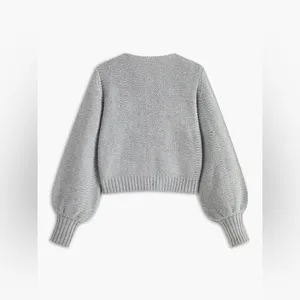 COMMENSE Crew Neck Bow Knit Top Gray Size M thumbnail 15