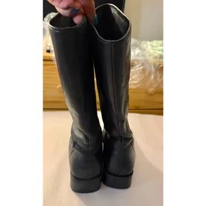 Vintage 1990's Naturalizer Black Leather Pull On Square Toe Boots sz. 8M thumbnail 5