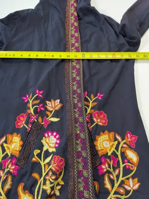 Lucky Brand Lucky Lotus Navy Embroidered Hooded Longline Jacket thumbnail 4