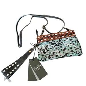 Myra Bag NWTs Gouyen Mesa Leather Fur Belt Bag Purse thumbnail 7