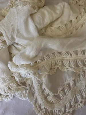 White Crochet-Trim Peasant Top - swim coverup or blouse thumbnail 9