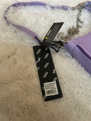 Von Dutch purple shoulder bag with chain charms purse tote handbag Y2K New thumbnail 10