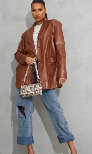 Pretty Little Thing Leather Blazer thumbnail 1