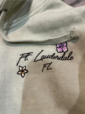 FT Lauderdale Floral Zip-Up Hoodie - Light Sage thumbnail 2