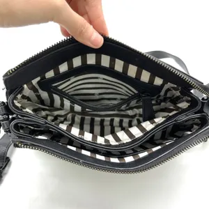 La Diva Crossbody Bag Black Suede Leather Tassel Minimalist Indie Urban‎ Edgy thumbnail 9