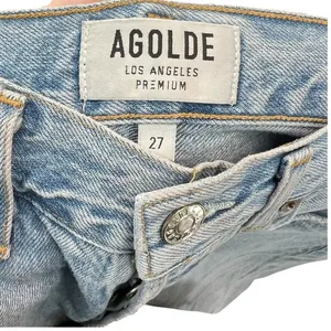 Agolde‎ Riley High Rise Straight Crop Jeans Denim Shatter Wash Blue Size 27 thumbnail 11