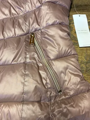 Calvin Klein Puffer Vest Womens Medium Pink Shiny Quilted Full Zip New thumbnail 3