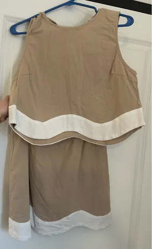 Entro tan and white skirt set thumbnail 2