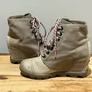 Sorel Canvas & Leather PDX Wedge Lace‎ Up Bootie Size 6.5 A58 thumbnail 11