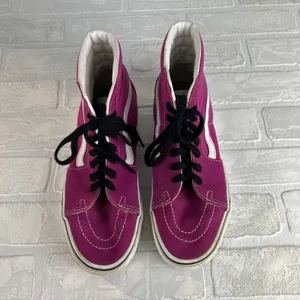 Vans Sk8-Hi Top Sneakers Pink Womens 9 Mens 7.5 Canvas Suede Lace Up Shoes 40EU‎ thumbnail 7