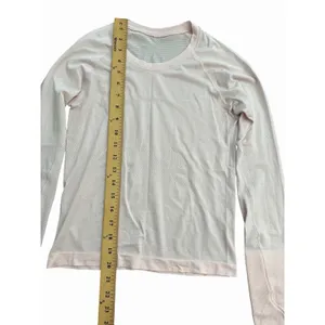 Lululemon Swiftly Tech Cropped‎ Long Sleeve Womens Size 4 Pink Activewear #HH2-6 thumbnail 7