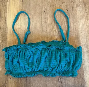 Billabong Teal Ruffle Bikini Top thumbnail 1