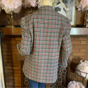 Vintage 1980'S Jack Set Cotton Blend Houndstooth Print Blazer (12) thumbnail 9