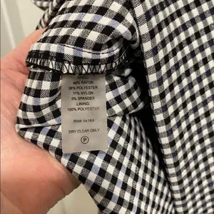 Calvin Klein Gingham Ruffle Puff Sleeve Black & White V neck Midi Dress size 6 thumbnail 8