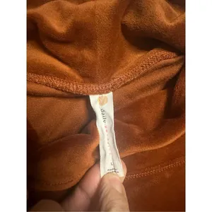 Anthropologie daily practice side tie velvet pullover burnt orange large thumbnail 3