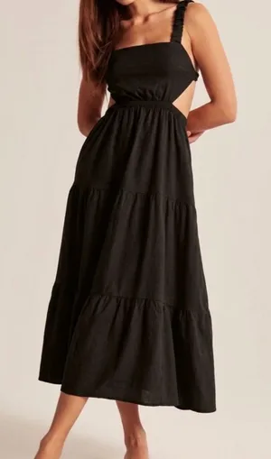 Abercrombie & Fitch Black Cut Out Maxi Dress thumbnail 1