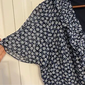 Lauren Ralph Lauren Mini Dress 14‎ Navy Blue Floral Cottagecore Preppy Feminine thumbnail 5