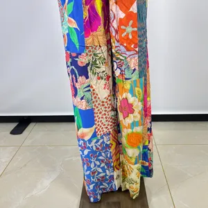 NWOT Johnny Was Soft Side Wrap Pants Womens Size L Multicolored Tropical Pull on thumbnail 9