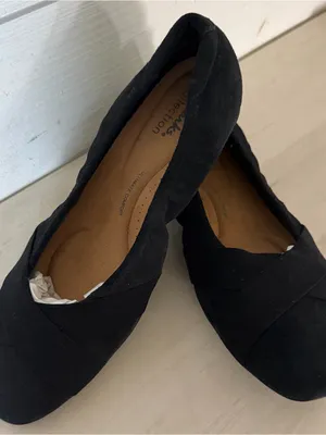 Clark’s Jazmynn Gem Round Toe Flats Women’s Size 9W Black Suede Comfort NEW thumbnail 2