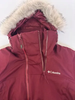 Columbia Women’s S Omni-Tech Omni-Heat Ski Snow Jacket Faux Fur Hood Burgundy thumbnail 4