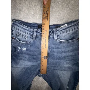 judy blue wide leg crop jeans 3/26 raw hem thumbnail 10