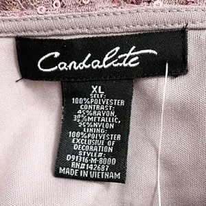 NWT Candalite Dress Formal Gown Mauve Tulle Skirt Lace Sequin Maxi Size XL NEW thumbnail 11