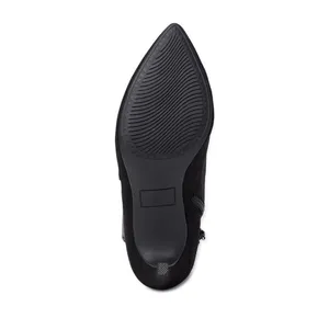 Scoop Womens Size 8 Black Suede Stiletto Zip‎ Ankle Booties thumbnail 7