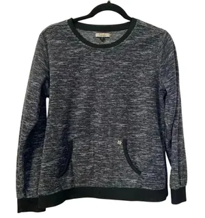 Nicole Miller New York‎ Womens Space Dye Marl Sweatshirt Grey Black Medium thumbnail 1