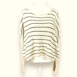 Urban Outfitters Crew Neck Slouch Crop Stripe Knit Sweater Size M A35 thumbnail 3