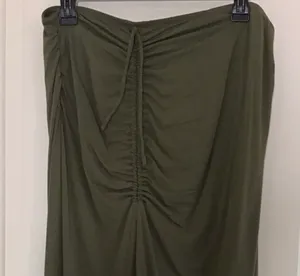 House of Harlow 1960 Olive Green Ruched Strapless Midi Dress XS thumbnail 4