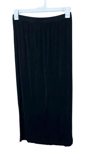French Laundry Black Maxi Skirt‎ with Slit Stretch Career Casual Size M thumbnail 1