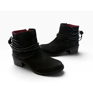 *Ferrini Footwear Ankle Booties Size 7.5 Black Leather Western Cowgirl Festival thumbnail 4