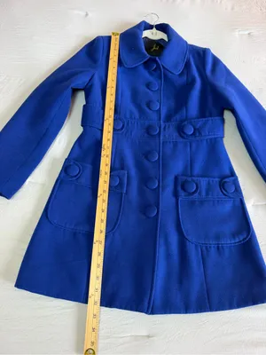 Jack by BB Dakota Royal Blue Button Front Pea Coat Jacket thumbnail 4