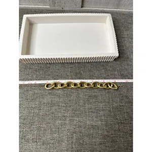 Chunky Gold-Tone Chain Bracelet With Adjustable Clasp Womens Fashion Jewelry thumbnail 3