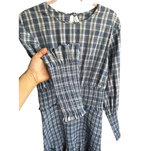 Something Navy Blanche Smocked Midi Dress Plaid Size XL SWED000212 Maternity‎ thumbnail 14