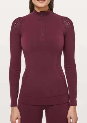 Lululemon Reveal 1/2 Zip Mindful Motion Deep Ruby thumbnail 1