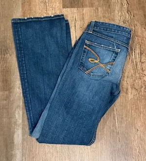 BKE Dark Blue Bootcut Jeans with Contrast Stitching thumbnail 1