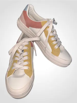 Rocket Dog White Sneakers with Yellow and Pink Panels Size 6 thumbnail 1