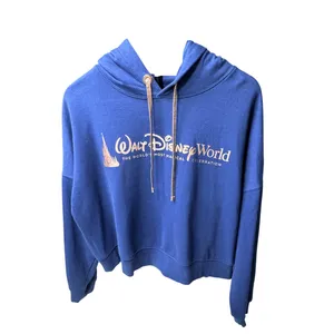 Disney World 50th Anniversary Cropped Hoodie L Navy Rose Gold thumbnail 11