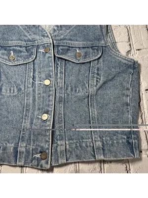 GAP Factory Store Denim Vest Womens Size Small 90s Y2K Jean Sleeveless Vintage thumbnail 10