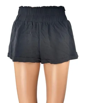 Princess Polly Women's Black Pull On Smocked High Waisted Mini Shorts Size 2 thumbnail 1