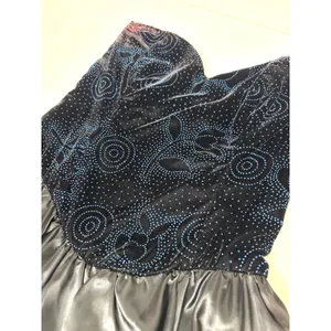 Gunne Sax Jessica McClintock Vintage Strapless Ball Gown Blue, Black 7 thumbnail 4