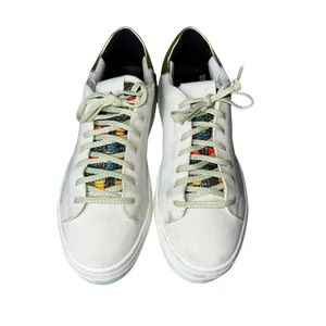 P448 Thea Platform Mahlia Mixed‎ Suede Leather Sneakers Gold Heel Women's 39 8.5 thumbnail 2