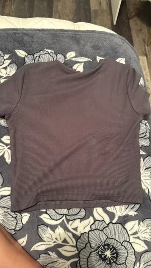 Shein Grey Crop Top Ribbed thumbnail 1