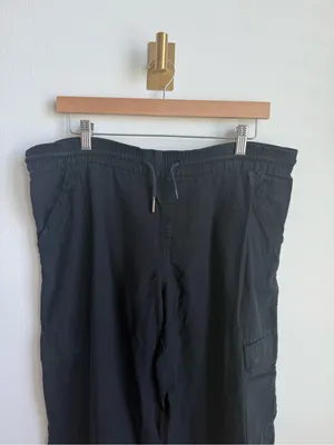 PACT Organic Cotton Hemp Cargo Wide Leg Pants Black Size Medium thumbnail 3