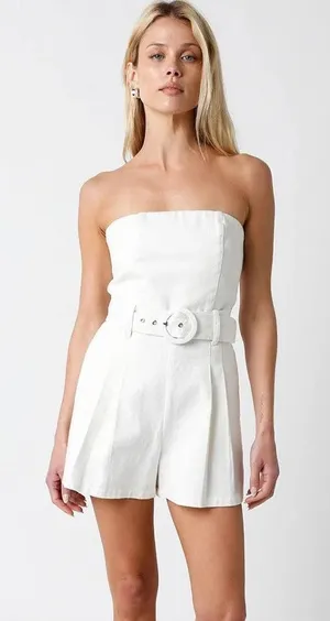 White denim Romper  thumbnail 1